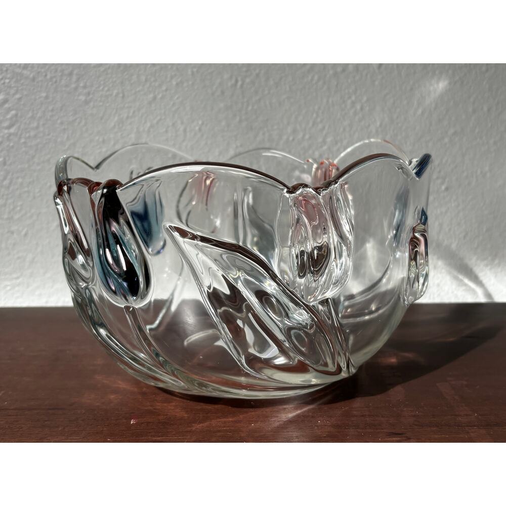 Mikasa Tivoli 8.25" Crystal Bowl NEW IN BOX Tulip Pattern Germany Walther Glas